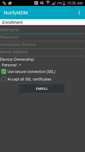 Android application NotifyMDM screenshort