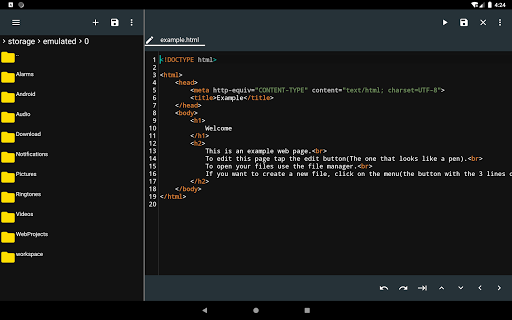 Screenshot of Html Editor