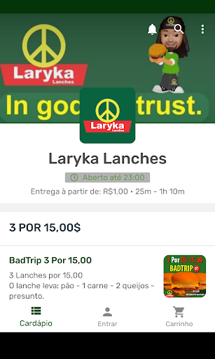 Android application Laryka Lanches screenshort