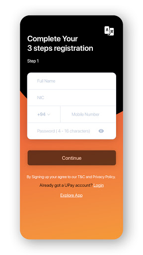 UPay - Sri Lankas Payment App Screen 2