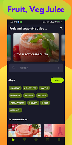 Android application Fruit Vegetable Juice Recipes screenshort