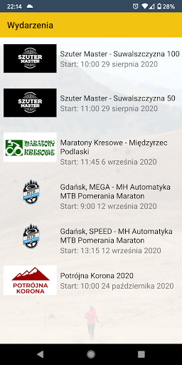 Android application ŚledźGPS - zawody sportowe na screenshort