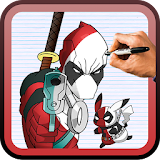 How to draw DeadPool icon