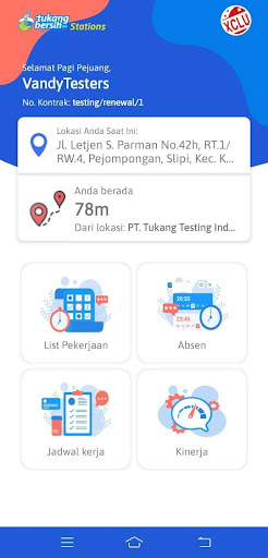 Android application station tukangbersih screenshort