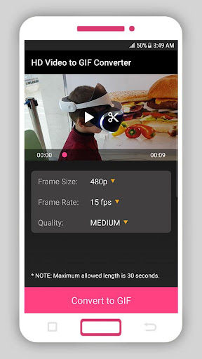 Screenshot of HD Video to GIF Converter
