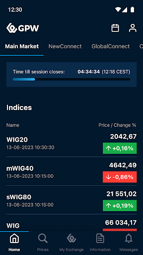 Android application Warsaw Stock Exchange screenshort