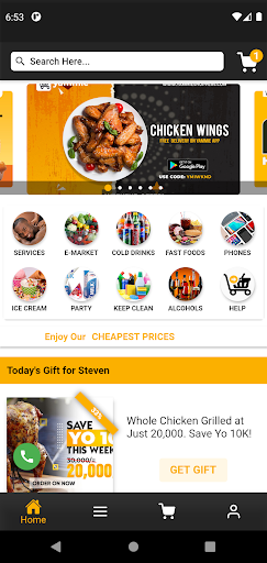 Android application Yammie Shoppers screenshort