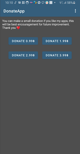 Android application DonateMeApp screenshort