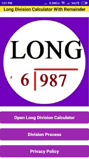 Android application Long Division Calculator screenshort