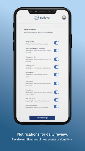 Android application Believer: for a better church screenshort