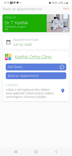 KARTHIK ORTHO CLINIC Screen 2