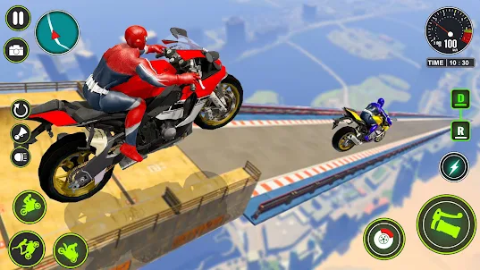 Superhero Bike Stunt Race Game