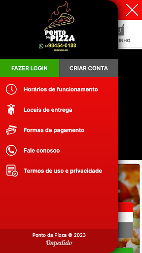Android application Ponto da Pizza screenshort