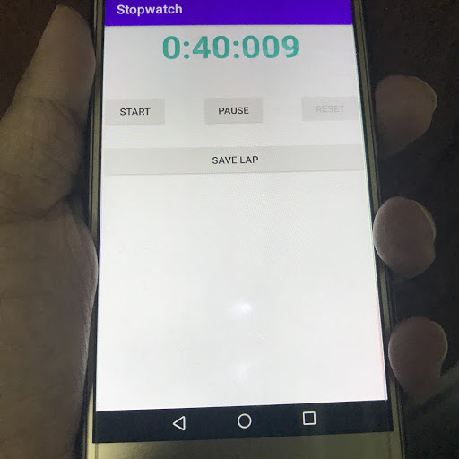 Android application Stopwatch screenshort