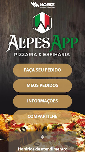 Android application AlpesApp Pizzas & Esfihas screenshort