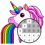 Unicorn Pixel Art Number icon