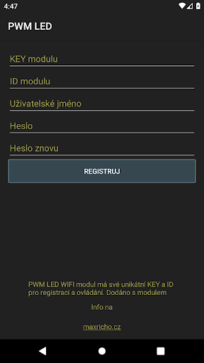 Android application PWM LED screenshort