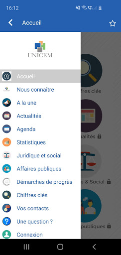 Android application UNICEM screenshort
