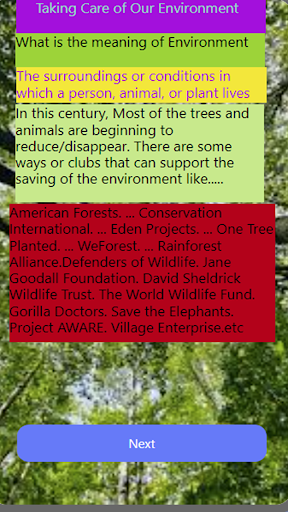 Taking Care of Our Environment