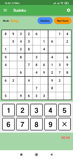 Android application Sudoku game classic fun screenshort