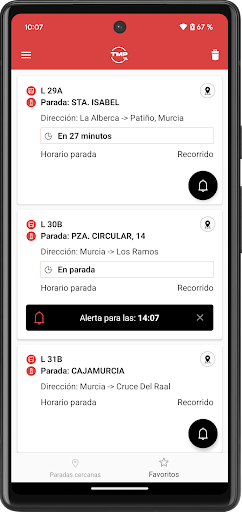Android application TMP Transporte Murcia Pedanías screenshort