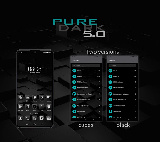 Android application [EMUI 10]Pure Dark 5.0 Theme screenshort