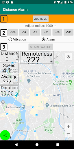 Distance Alarm Screen 2