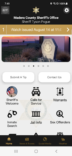 Screenshot of Madera County Sheriff