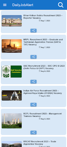 Android application DailyJobAlert-A Govt Job Alert screenshort