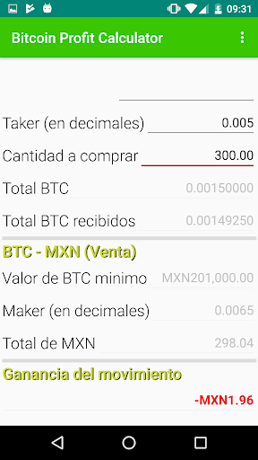 Calculadora de ganacias bitso Screen 2