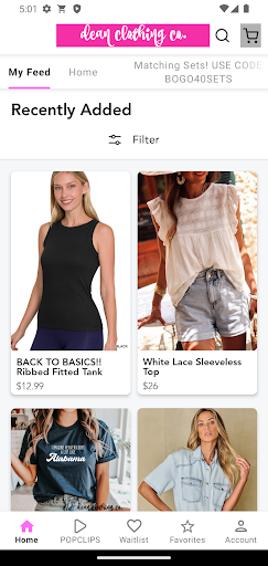 Android application Dean Clothing Co screenshort
