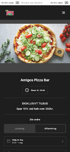 Android application Amigos Pizza Bar screenshort