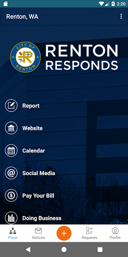 Android application Renton Responds screenshort