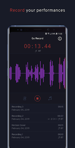 Android application Go Record screenshort