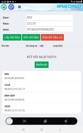 Android application Đọc chỉ số(NPC) screenshort