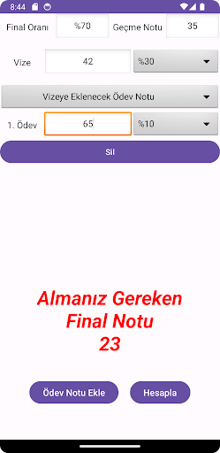 Final Hesapla Screen 2
