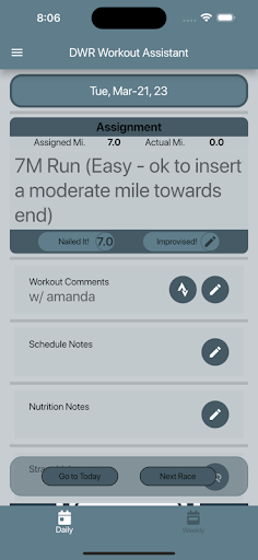 DWR Workout Assistant