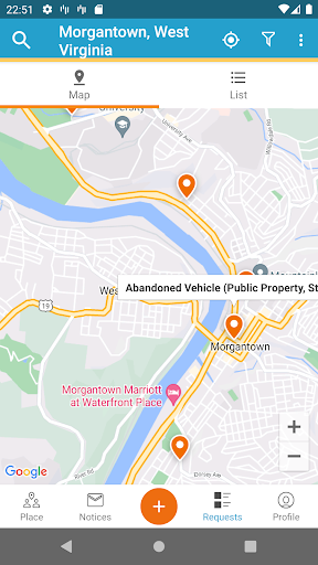 Screenshot of Morgantown 311