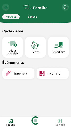 Android application Pass'Porc Lite screenshort