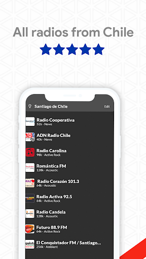 Android application Radios Chile screenshort
