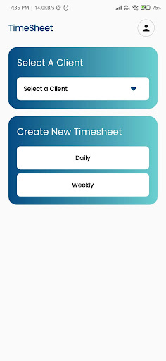 Android application Timesheet - Home Care Profit screenshort