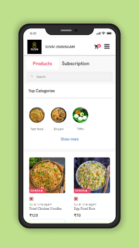 Android application Suvai Unavagam screenshort