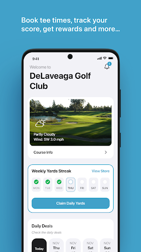 Android application DeLaveaga Golf Club screenshort