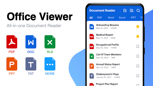 Document Reader: PDF, DOC, XLS