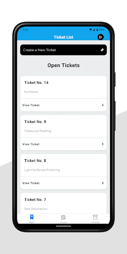 Dawn Projects Ticket System Screen 2