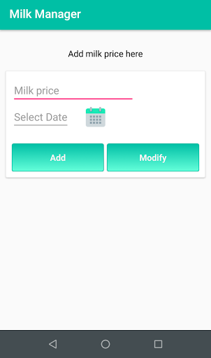Milk Manager Screen 2