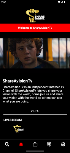 Android application ShareAvisionTv screenshort