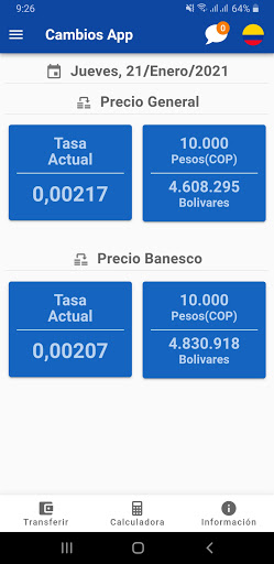 Cambios App - Envío de Remesas Screen 3