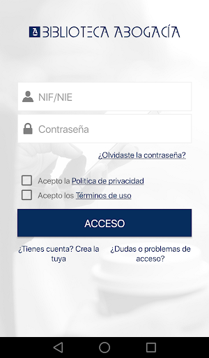 Android application Biblioteca Abogacía screenshort