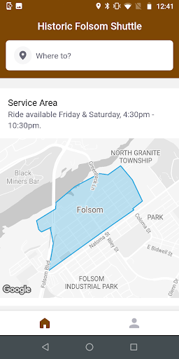 Historic Folsom Shuttle Screen 2